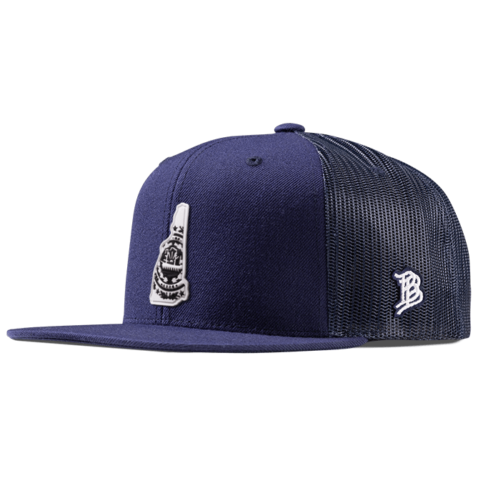 New Hampshire Moonlight PVC Flat Trucker Navy