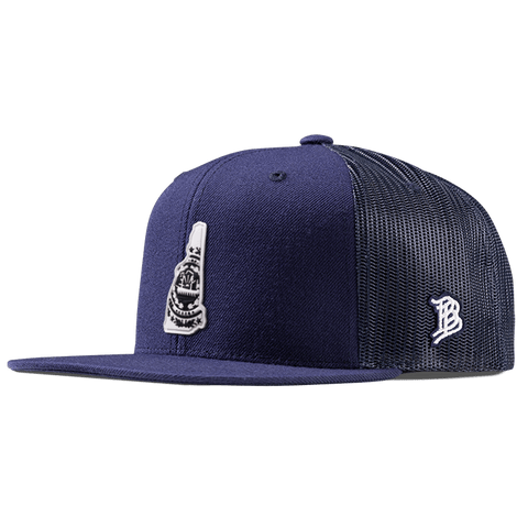 New Hampshire Moonlight PVC Flat Trucker Navy