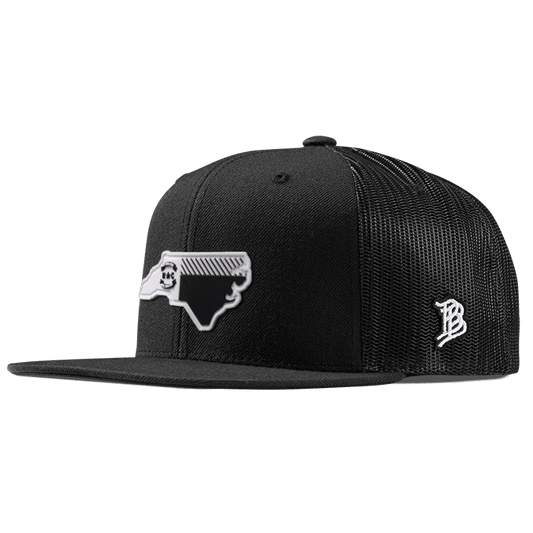 North Carolina Moonlight PVC Flat Trucker Black