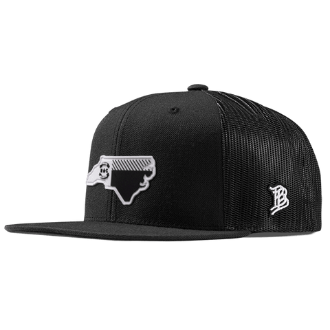 North Carolina Moonlight PVC Flat Trucker Black