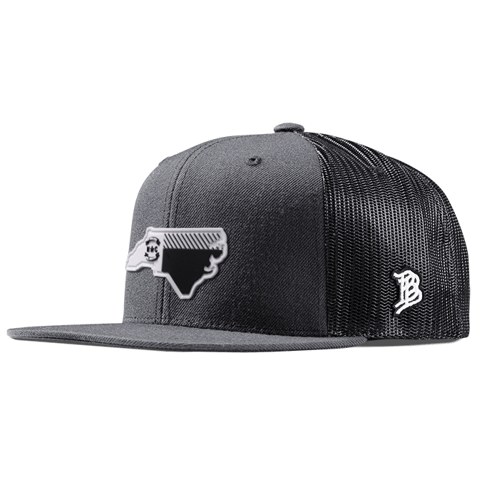 North Carolina Moonlight PVC Flat Trucker Charcoal