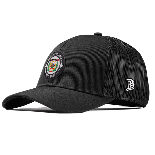 West Virginia Compass Stretch Snapback Trucker Black