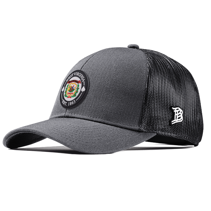 West Virginia Compass Stretch Snapback Trucker Charcoal
