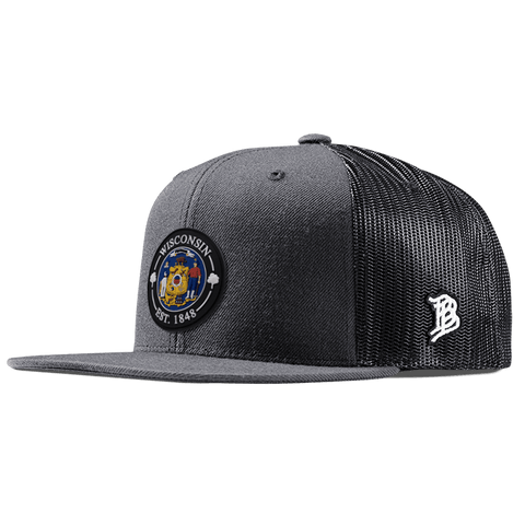 Wisconsin Compass Flat Trucker Charcoal