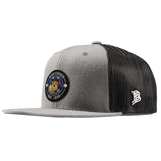 Wisconsin Compass Flat Trucker Heather Gray