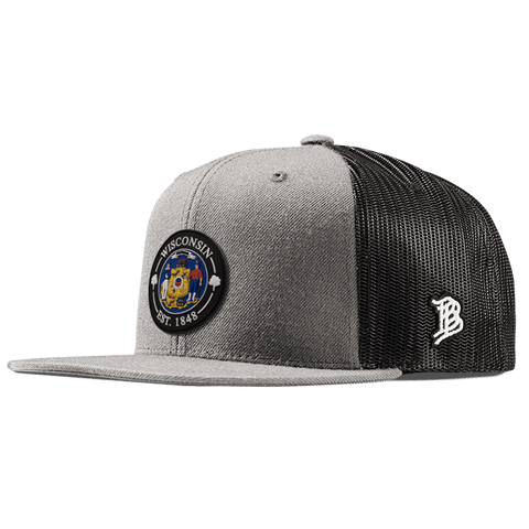 Wisconsin Compass Flat Trucker Heather Gray