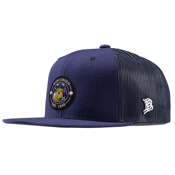 Wisconsin Compass Flat Trucker Navy