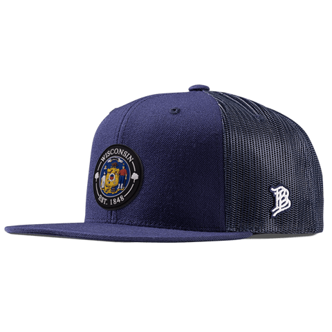 Wisconsin Compass Flat Trucker Navy