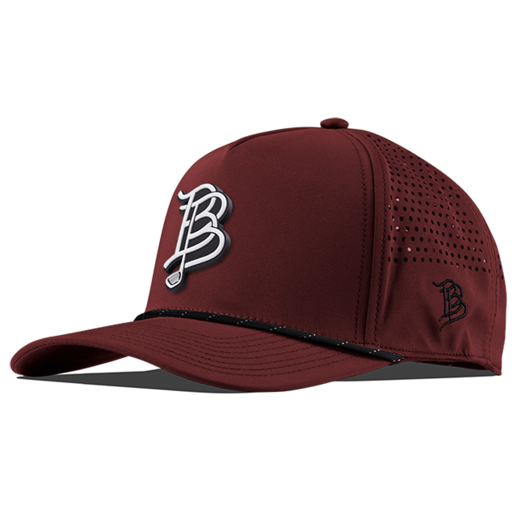 BB Golf Cutout PVC Curved 5 Panel Performance Front Maroon/Black