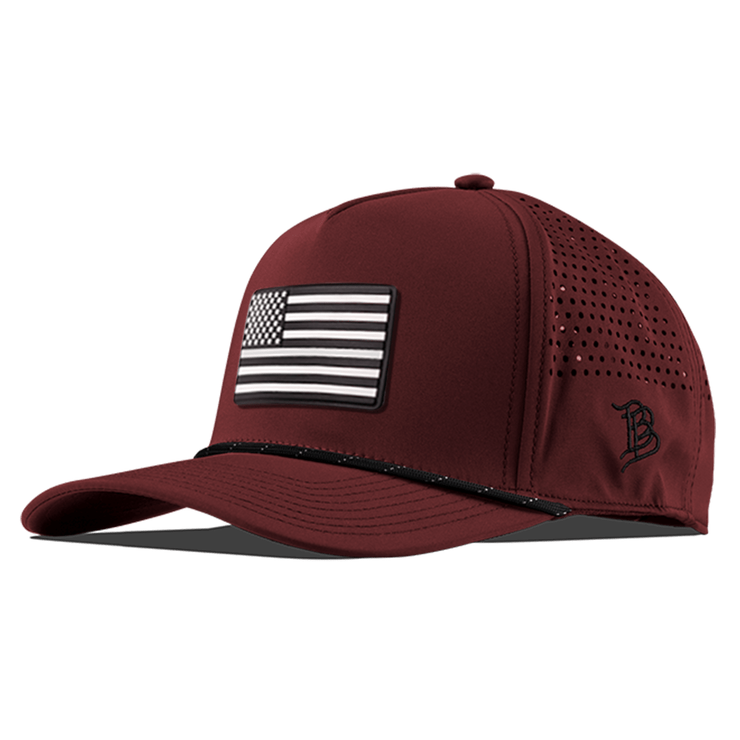 Vintage Old Glory Curved 5 Panel Performance Front Maroon/Black