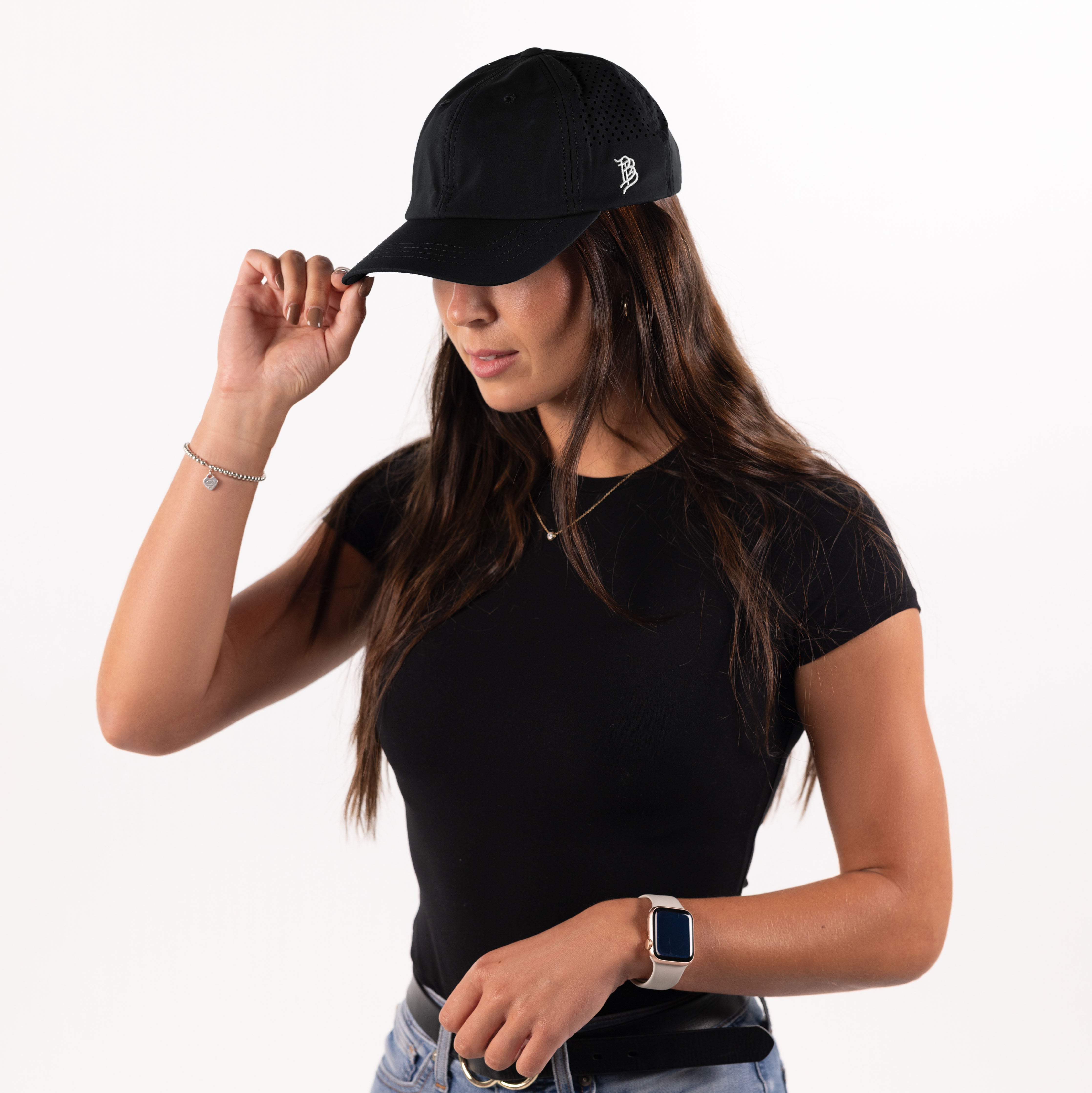 Bare Performance Dad Hat Female Model Black