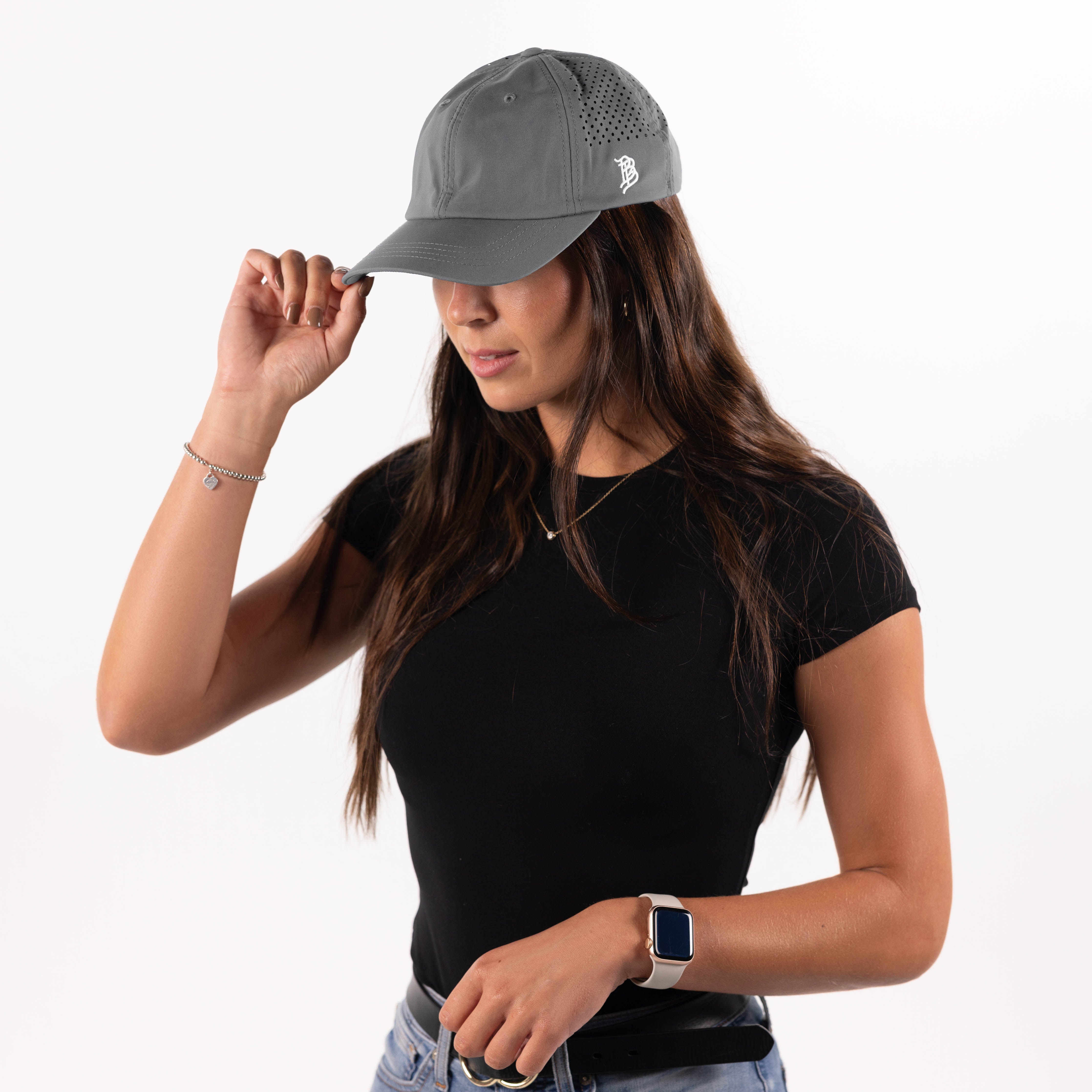 Bare Performance Dad Hat Female Model Slate