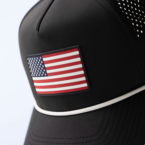 Old Glory PVC Curved 5 Panel Performance Detail Black/White