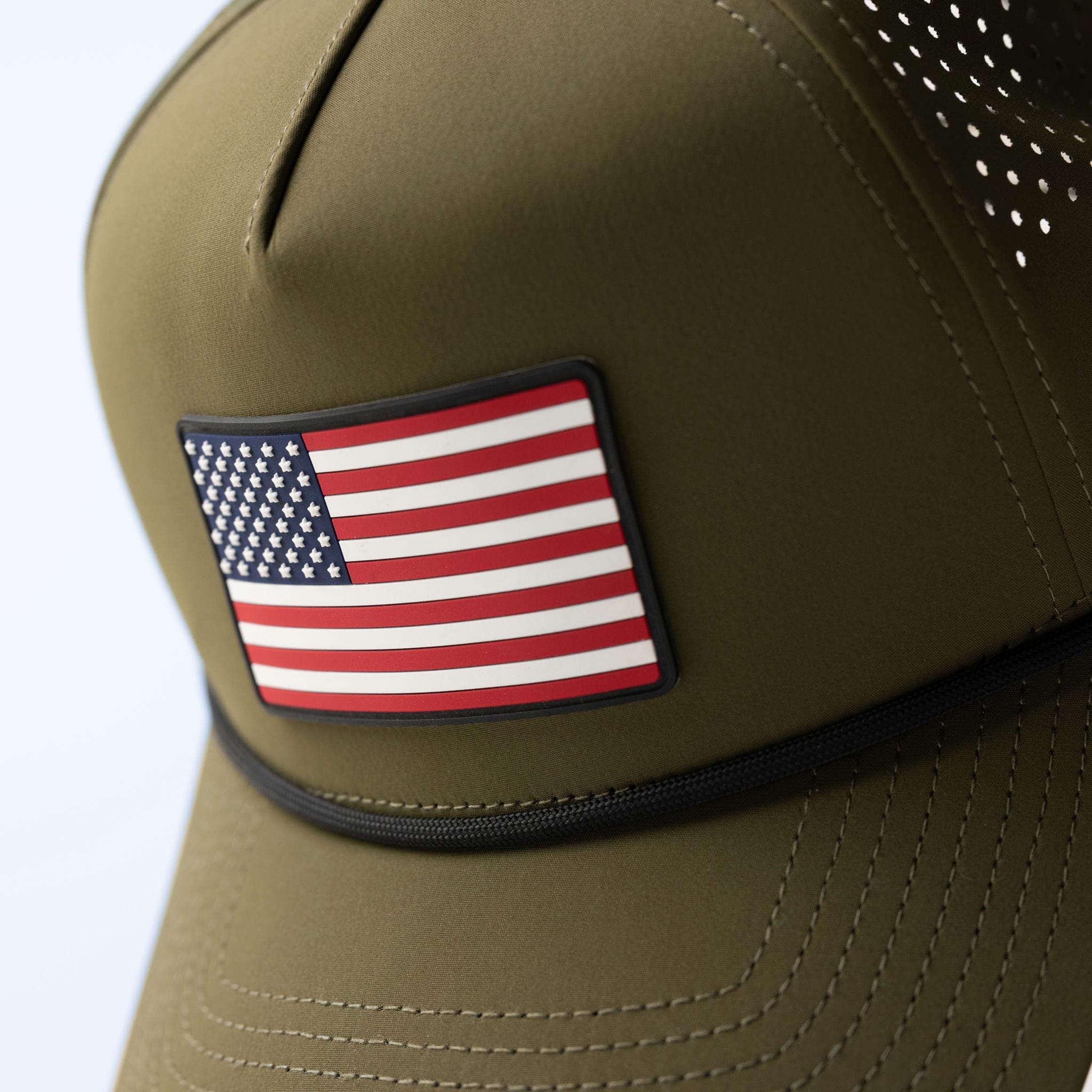 Old Glory PVC Curved 5 Panel Performance Detail Loden/Black