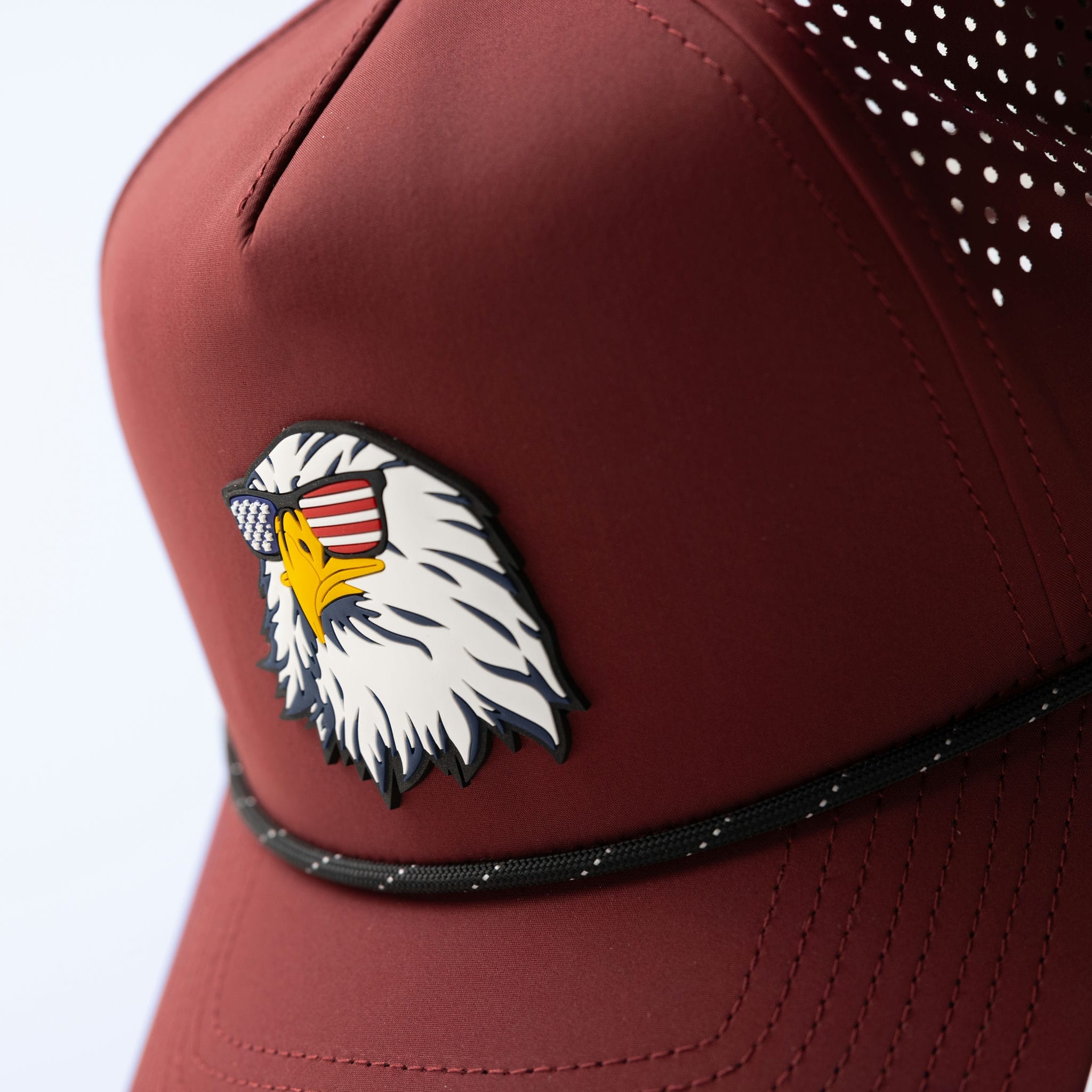 Party Eagle PVC Curved 5 Panel Performance Detail Maroon/Black