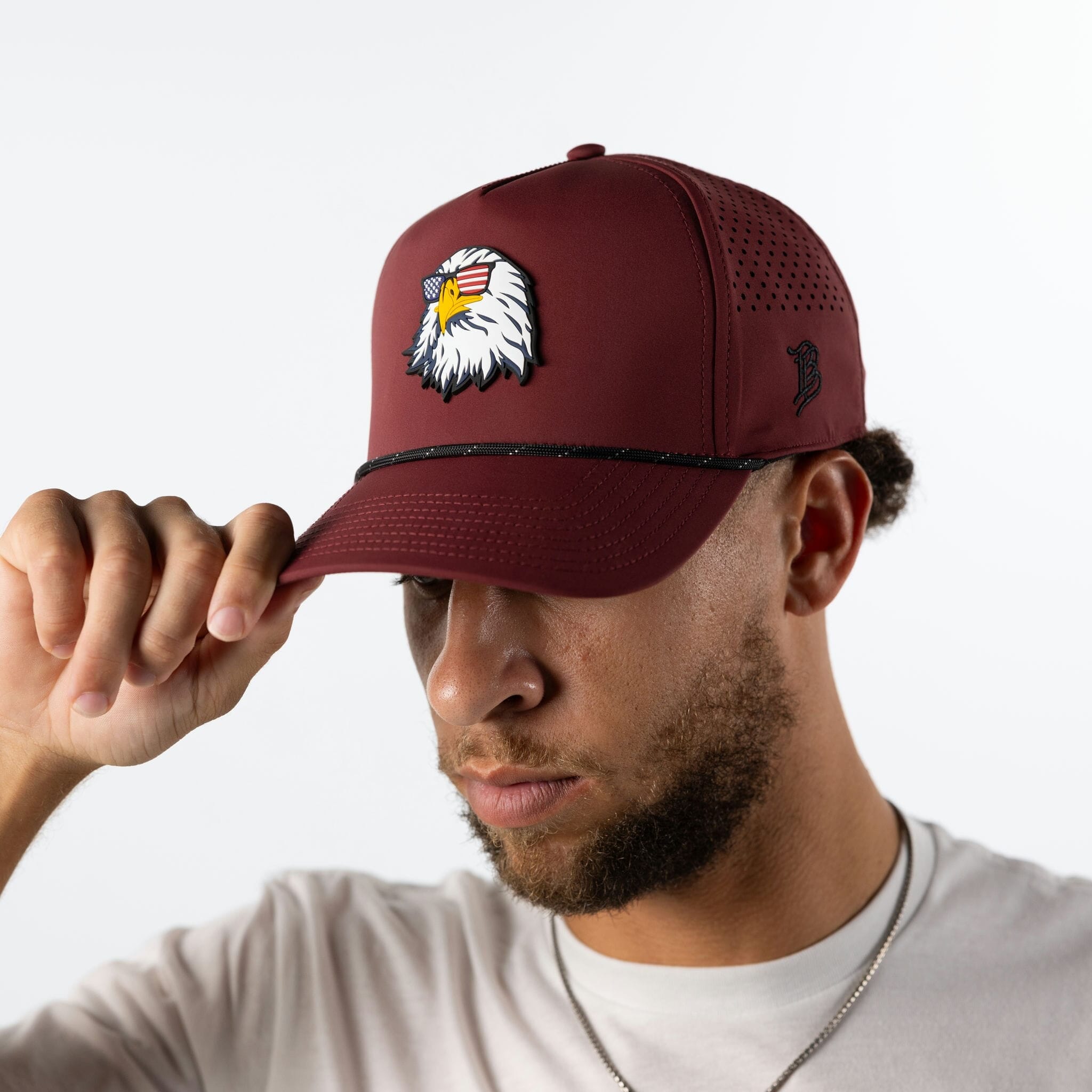 Party Eagle PVC Curved 5 Panel Performance Lifestyle Maroon/Black