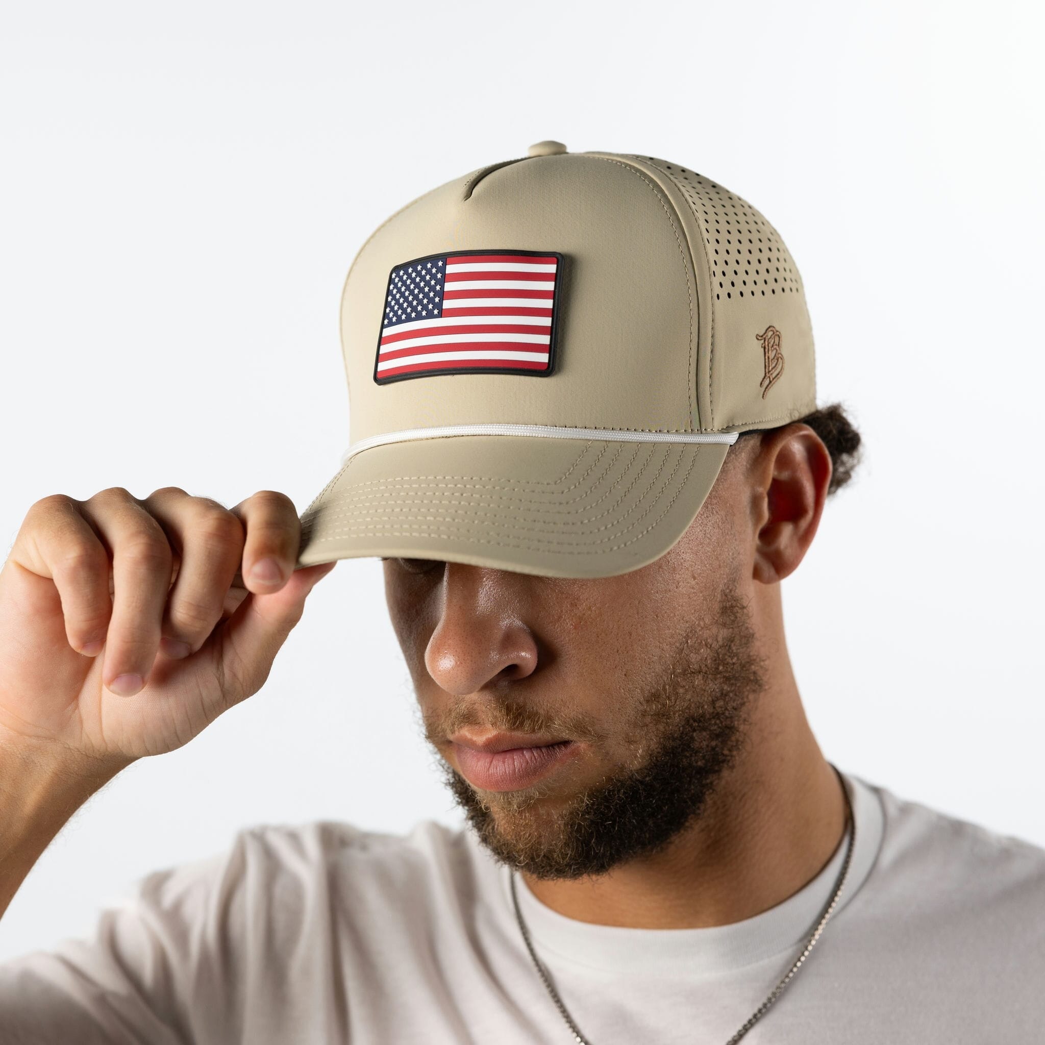 Old Glory PVC Curved 5 Panel Performance Lifestyle Desert/White