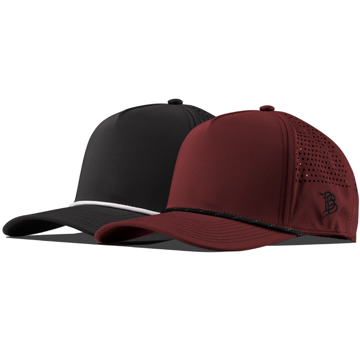 Bare Curved 5 Panel Performance 2-Pack Black/White + Maroon/Black