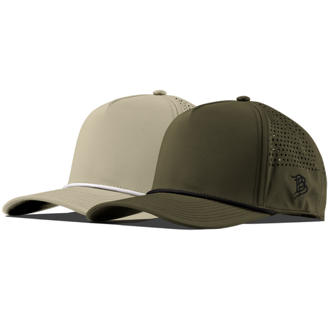 Bare Curved 5 Panel Performance 2-Pack Desert/White + Loden/Black