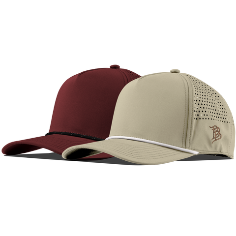 Bare Curved 5 Panel Performance 2-Pack Maroon/Black + Desert/White