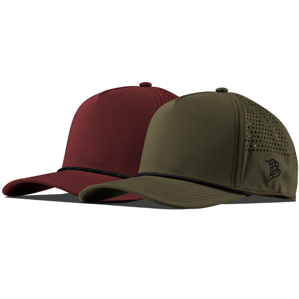 Bare Curved 5 Panel Performance 2-Pack Maroon/Black + Loden/Black