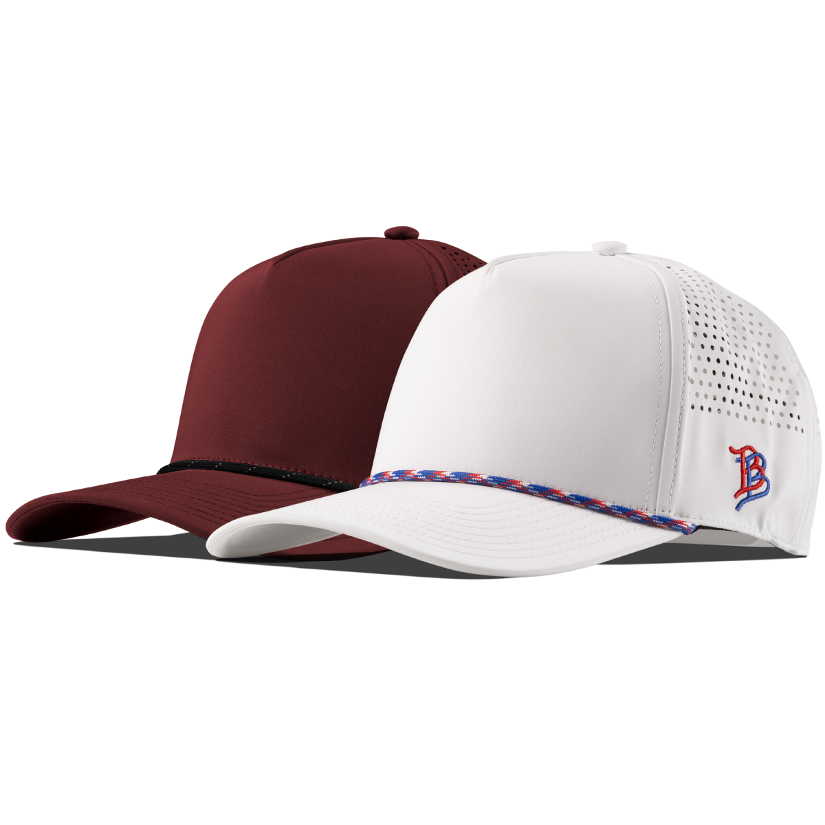 Bare Curved 5 Panel Performance 2-Pack Maroon/Black + White/RWB