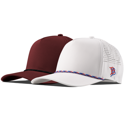 Bare Curved 5 Panel Performance 2-Pack Maroon/Black + White/RWB