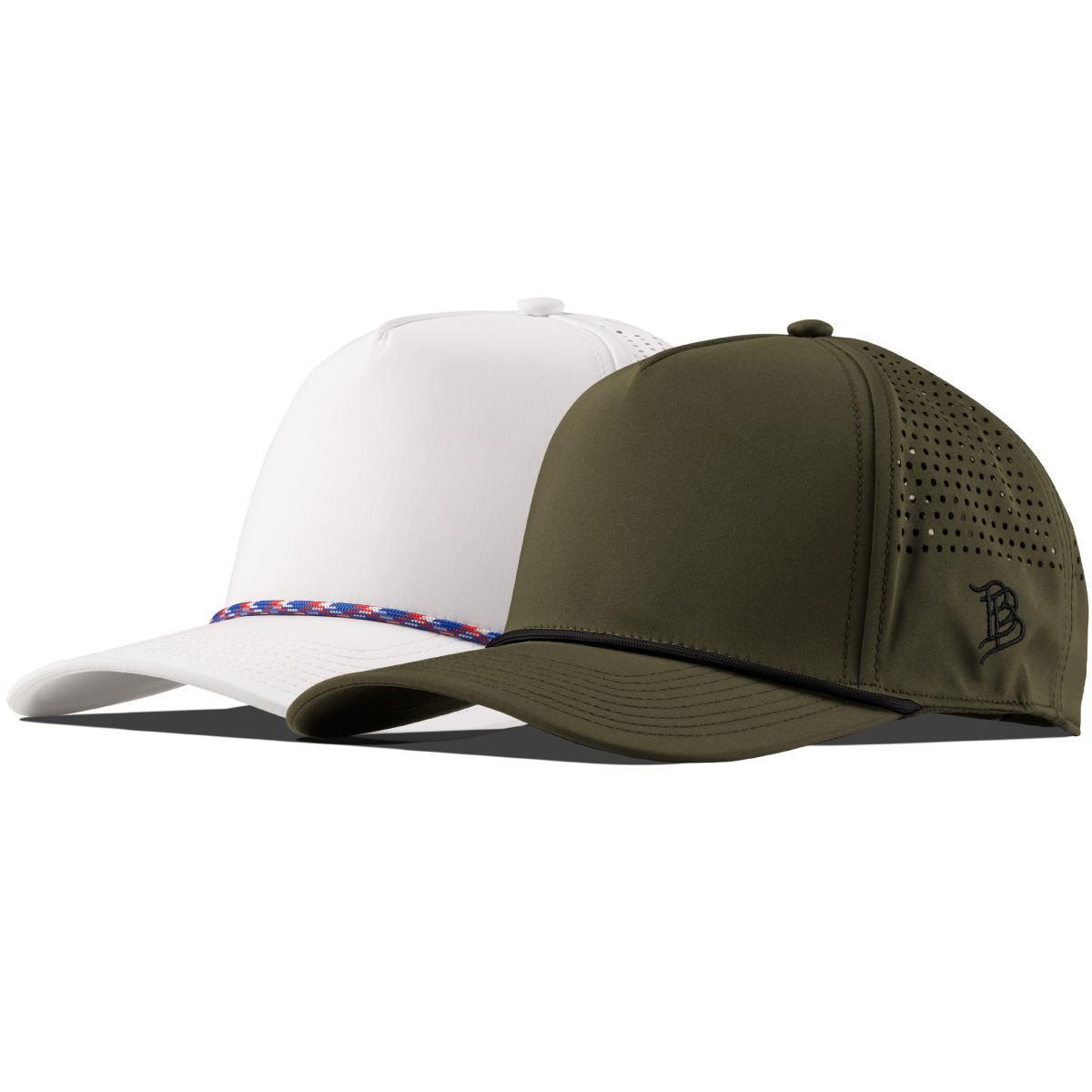 Bare Curved 5 Panel Performance 2-Pack White/RWB + Loden/Black