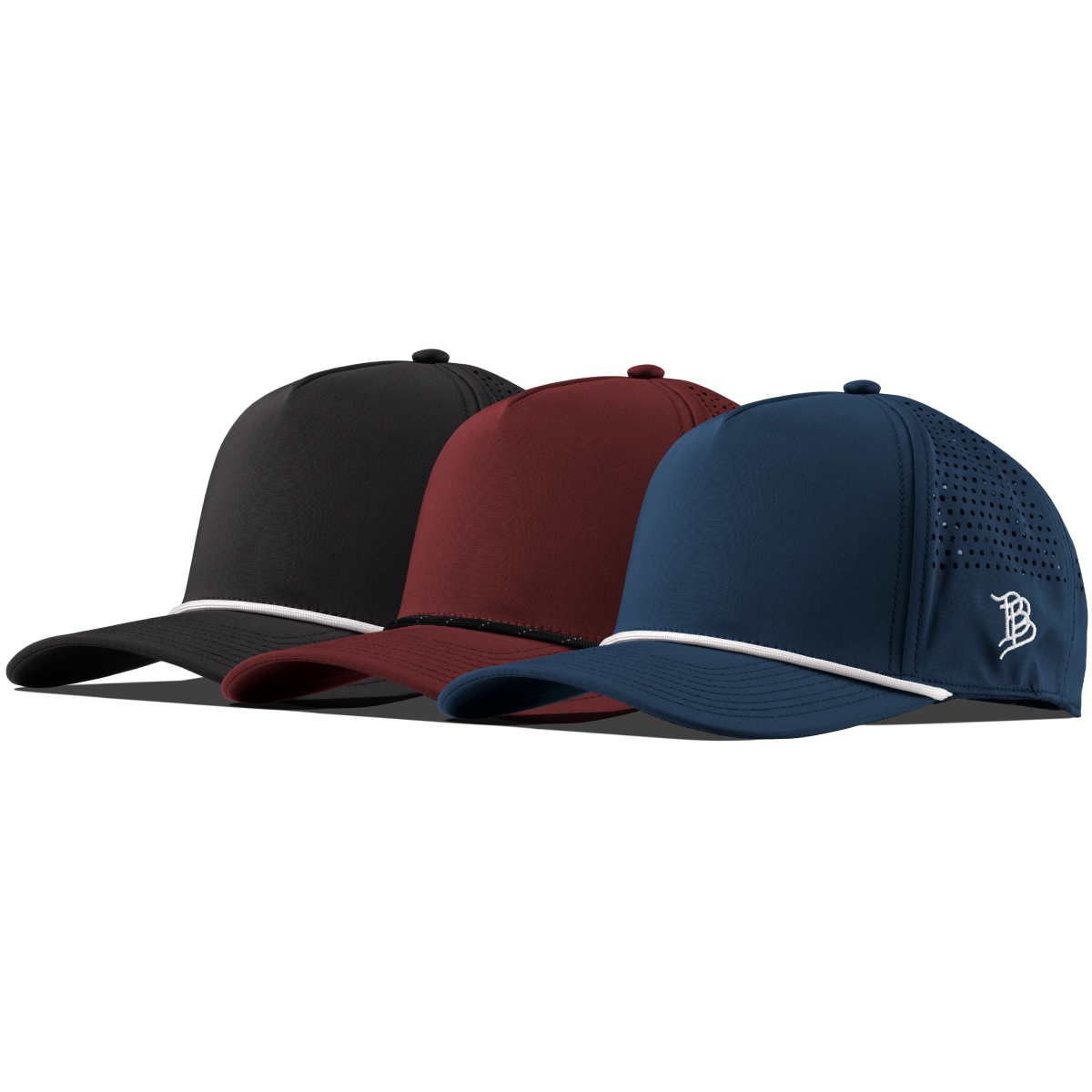 Bare Curved 5 Panel Performance 3-Pack Black + Maroon + Orion