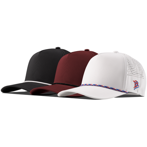 Bare Curved 5 Panel Performance 3-Pack Black + Maroon + White RWB