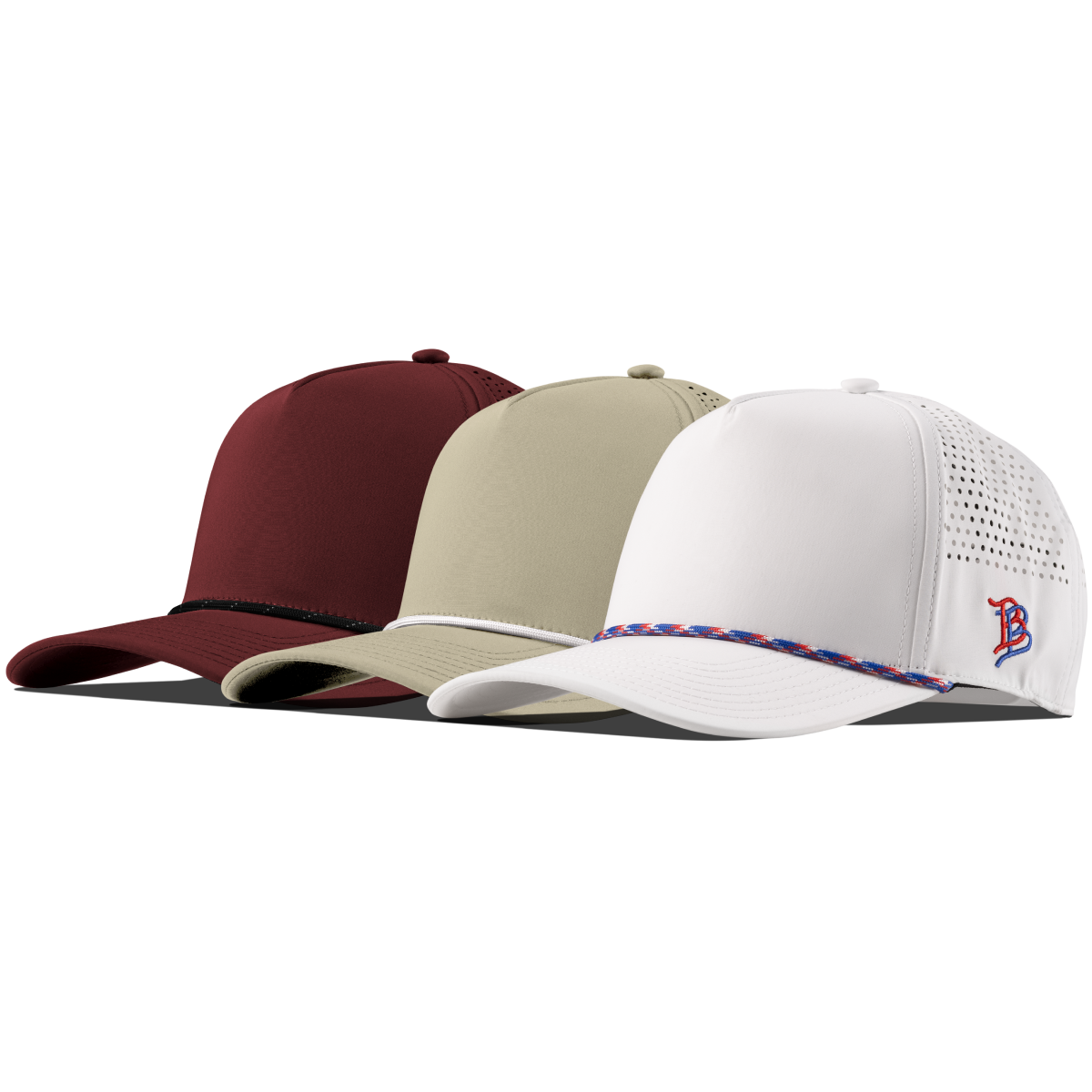 Bare Curved 5 Panel Performance 3-Pack Maroon + Desert + White RWB