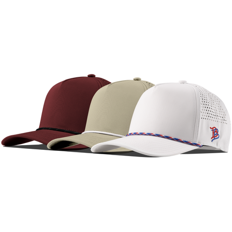 Bare Curved 5 Panel Performance 3-Pack Maroon + Desert + White RWB