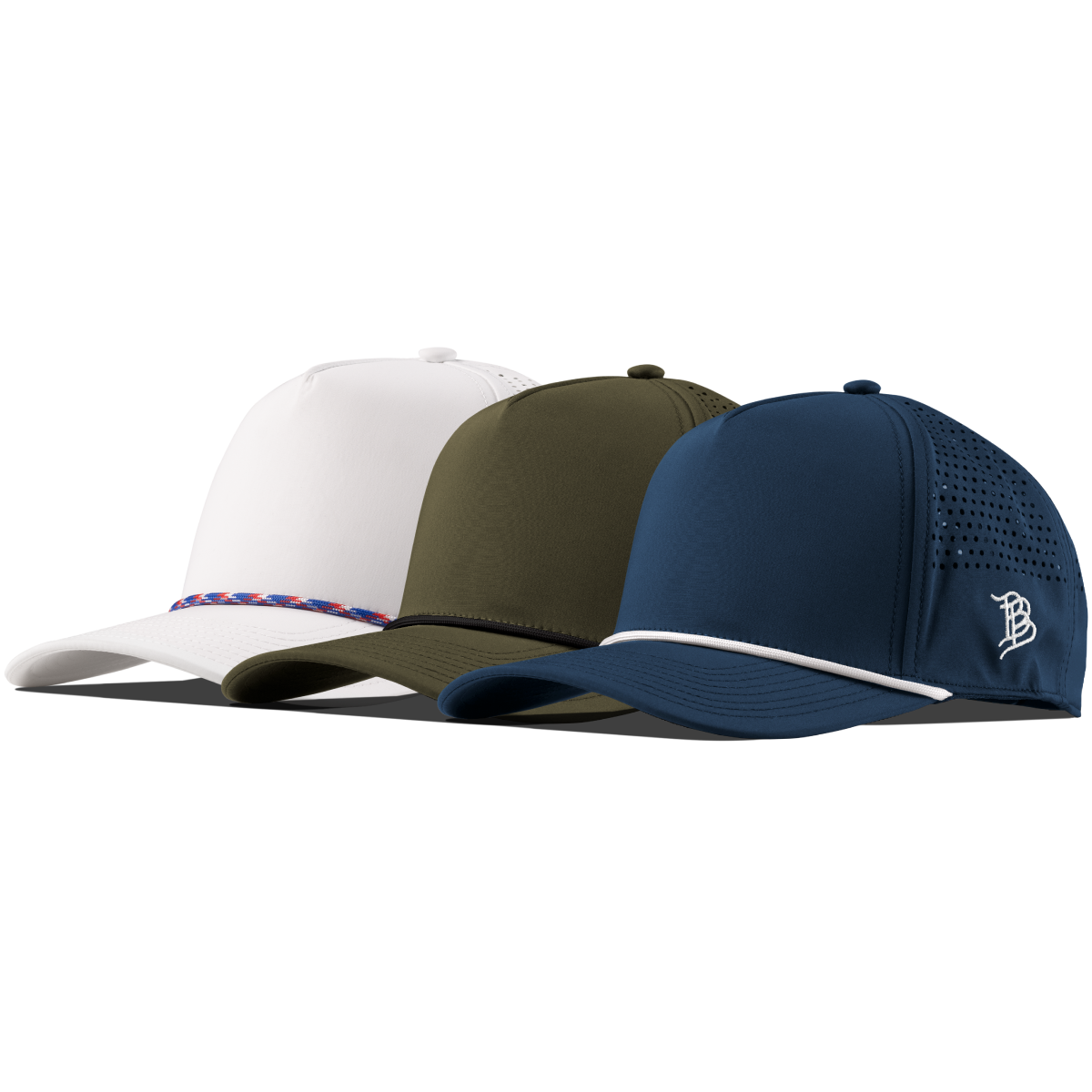 Bare Curved 5 Panel Performance 3-Pack White RWB + Loden + Orion