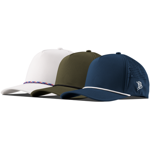 Bare Curved 5 Panel Performance 3-Pack White RWB + Loden + Orion