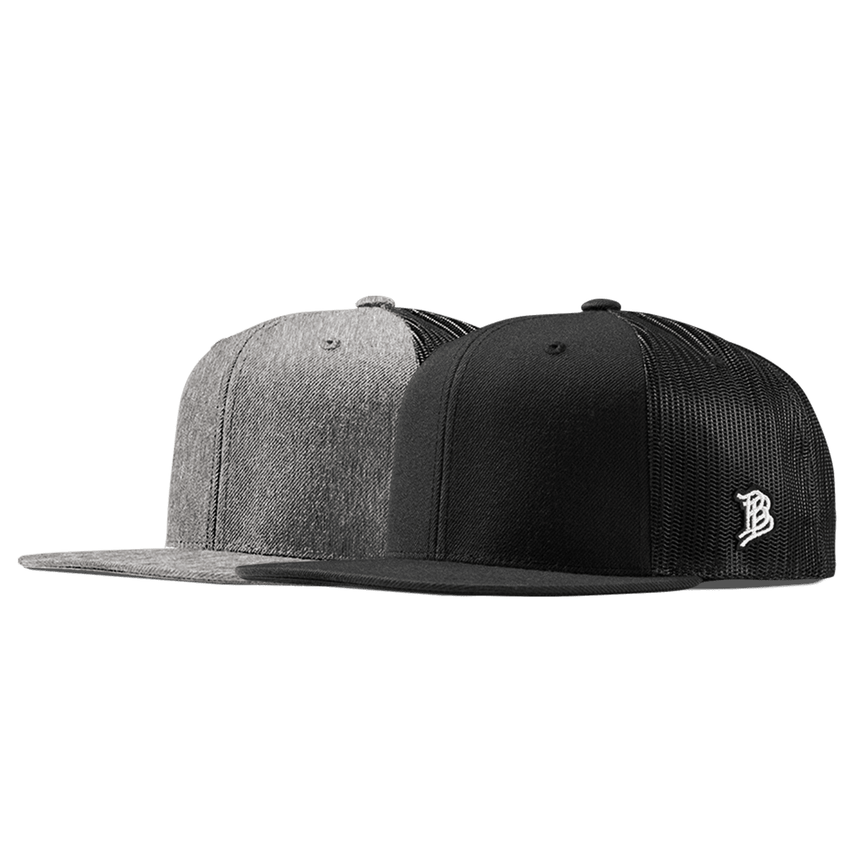 Bare Flat Trucker 2-Pack Heather Gray + Black