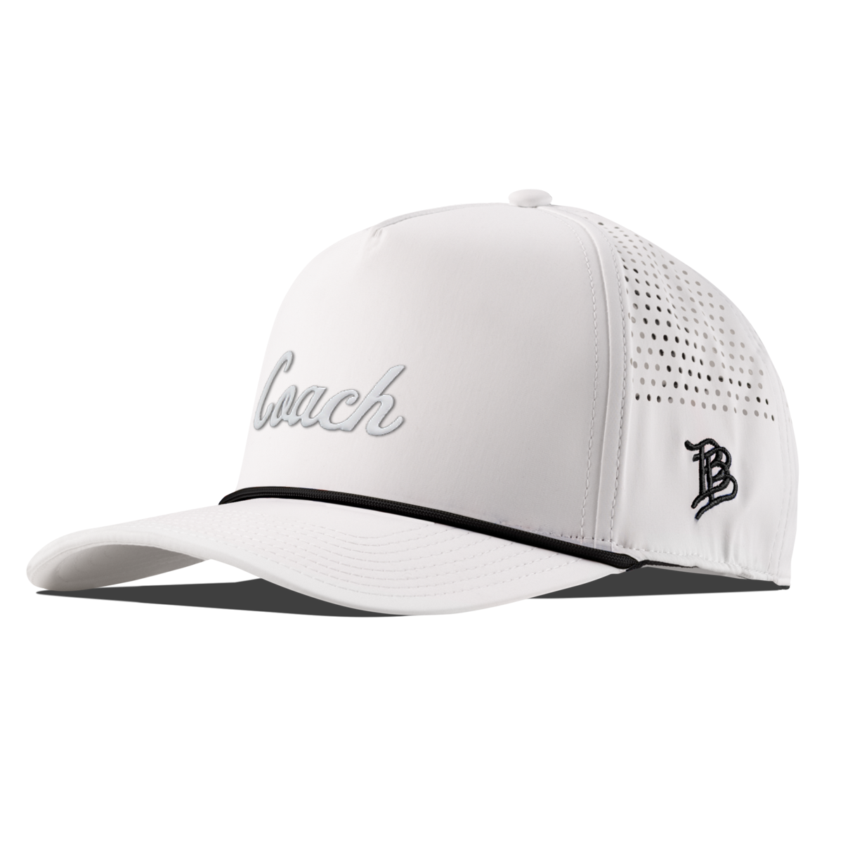 Coach Curved 5 Panel Performance (White Script) White/Black