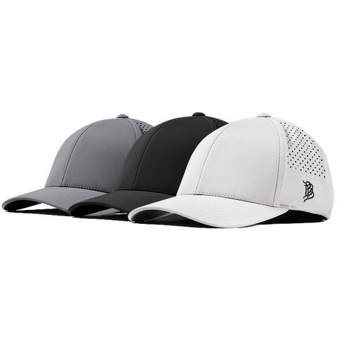 Bare Curved Performance Hat 3-Pack Black + White + Slate