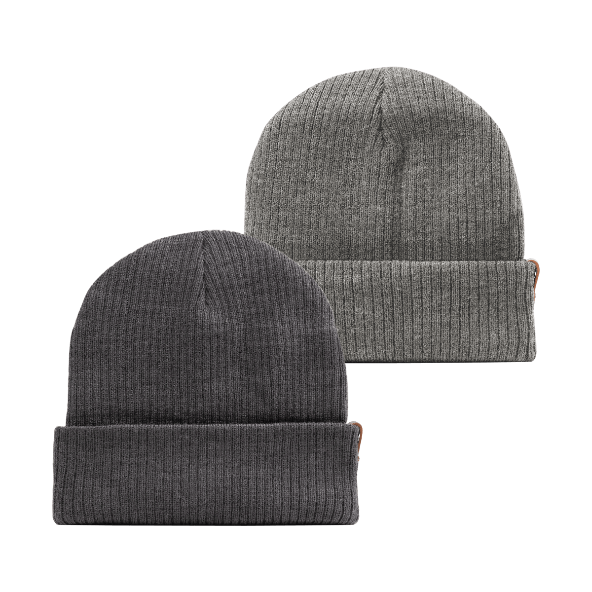 Bare Essential Beanie 2-Pack Charcoal + Gray