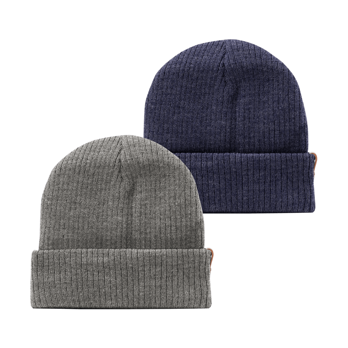 Bare Essential Beanie 2-Pack Gray + Navy