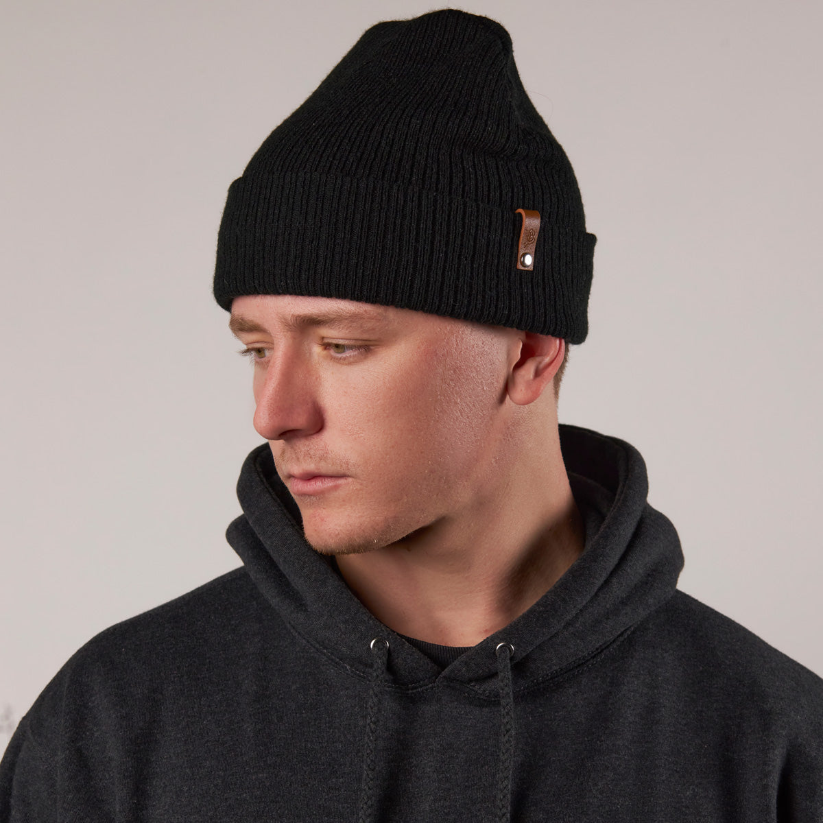 Bare Essential Beanie Male Model Black