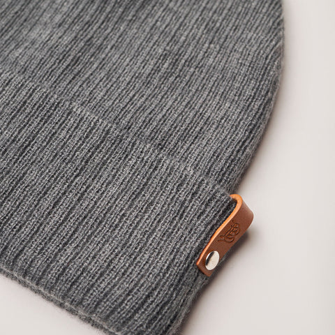 Bare Essential Beanie Detail Charcoal