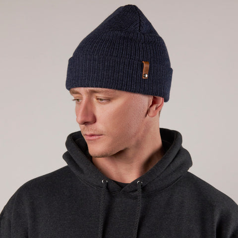 Bare Essential Beanie Male Model Navy