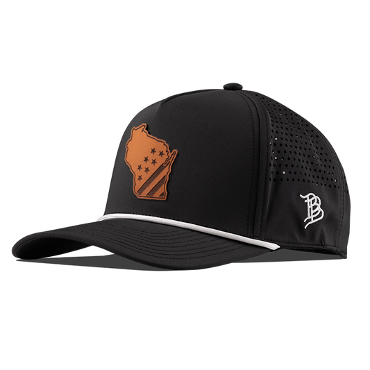 Wisconsin 30 Tan Curved 5 Panel Performance Black/White